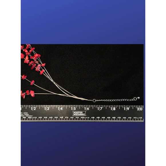 COLDWATER CREEK “Raw” Carnelian 5-Strand Red Bead Choker NecklaceNWOT - Picture 4 of 5